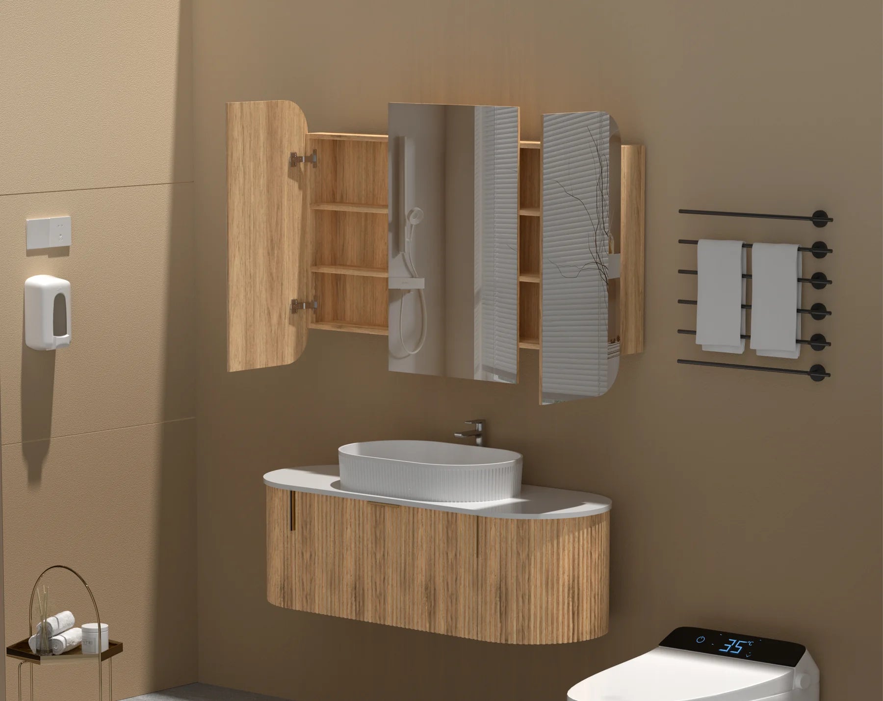 CARYSIL GRAND | SHAVING CABINET | WALNUT | 1200X800