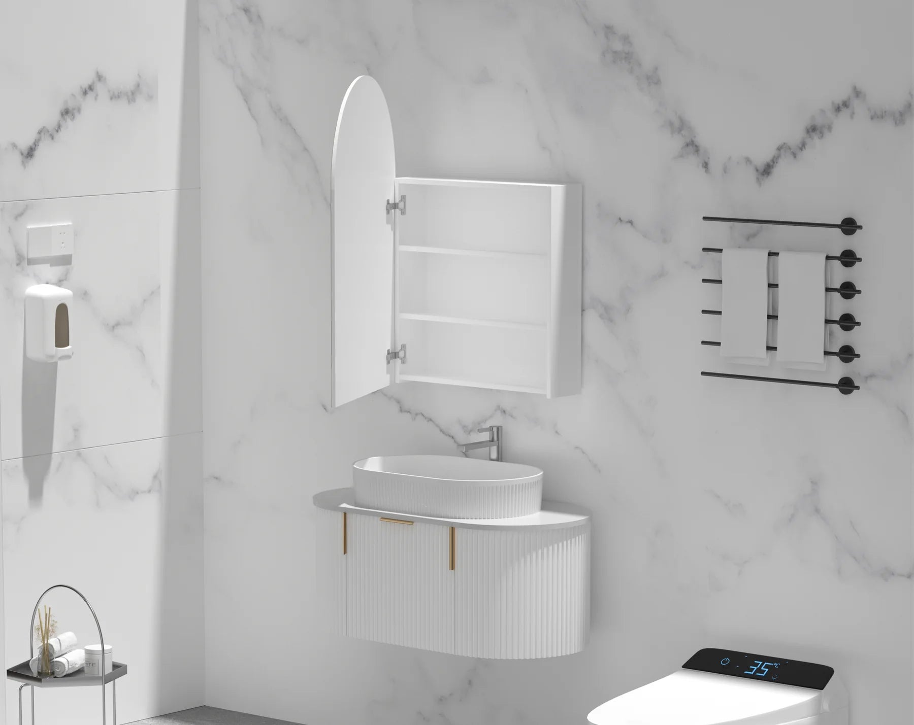 CARYSIL IMPERIAL | SHAVING CABINET | MATT WHITE | 600X900