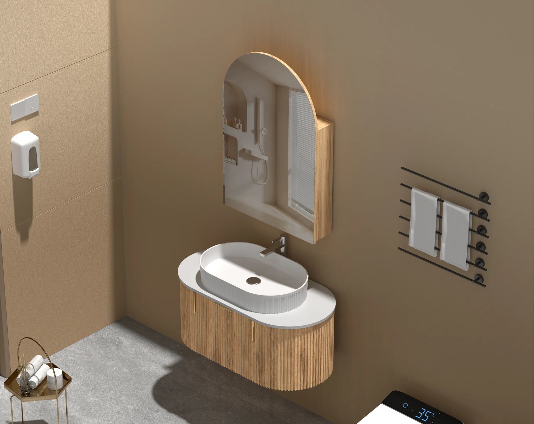CARYSIL IMPERIAL | SHAVING CABINET | WALNUT | 600X900