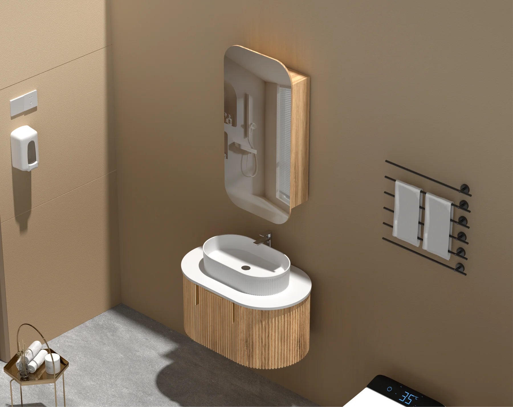 CARYSIL EARLS | SHAVING CABINET | WALNUT | 450X900