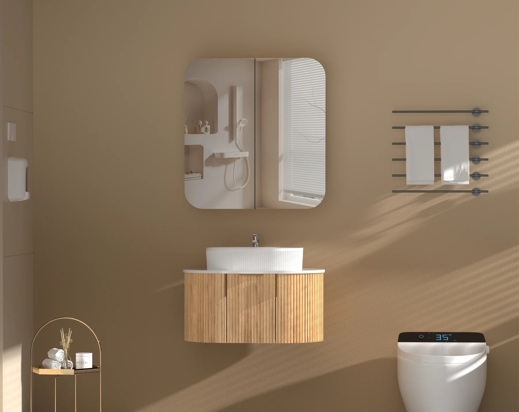 CARYSIL GRAND | SHAVING CABINET | WALNUT | 900X800