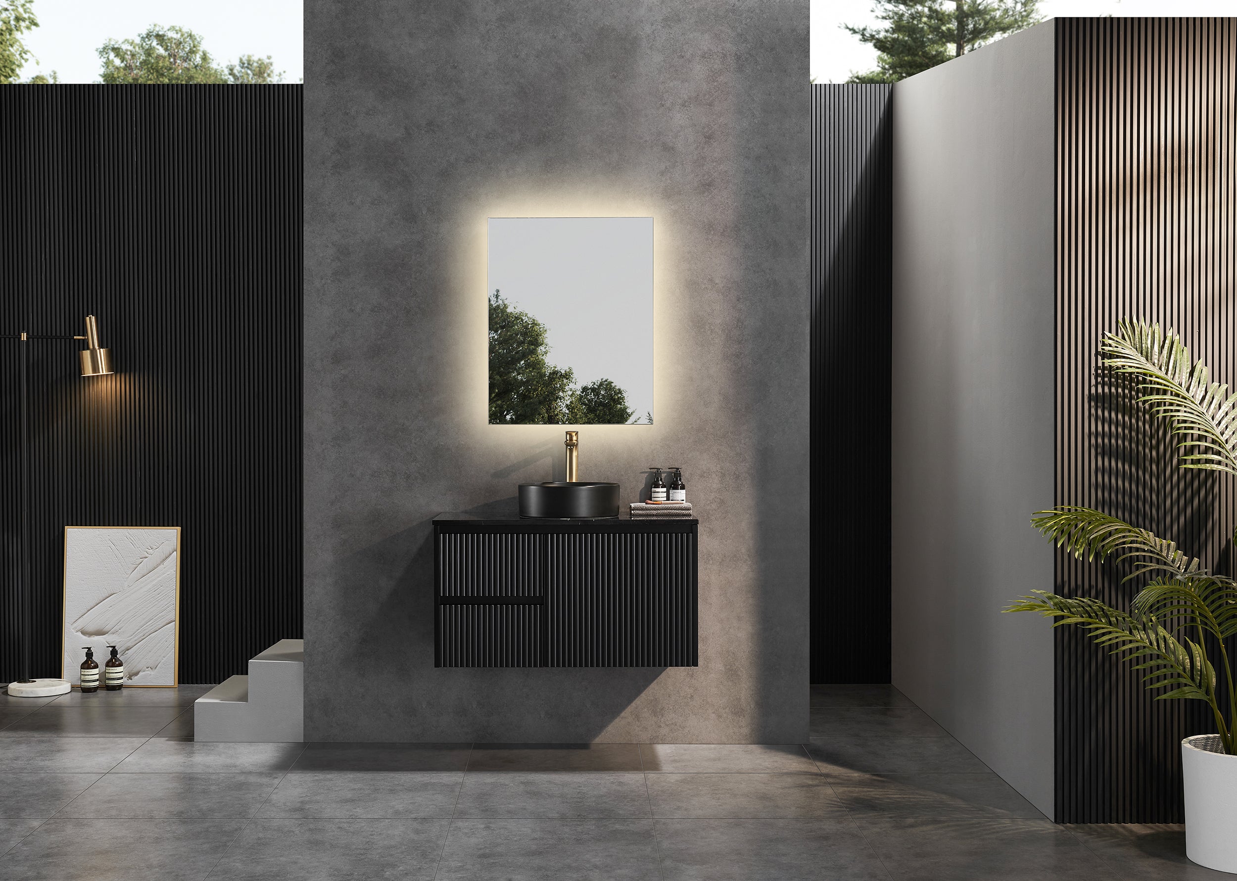 BRINDABELLA | 900MM WALL HUNG VANITY ONLY | MATT BLACK