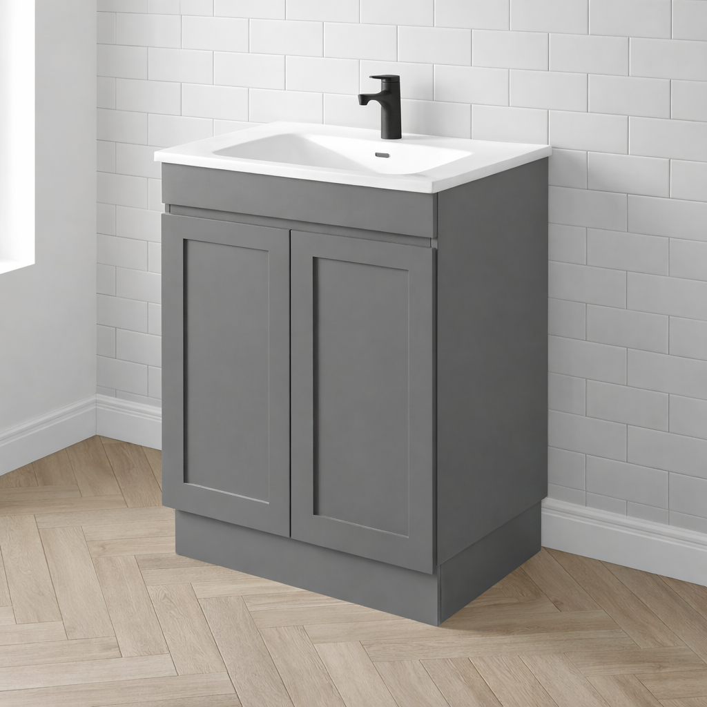 QUINN 600MM FREE STANDING VANITY | STONE TOP