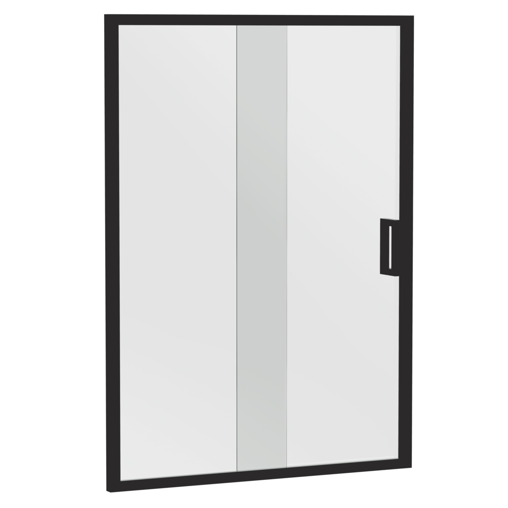 SEMI FRAMELESS SLIDING SHOWER | FRONT PANEL | MATT BLACK