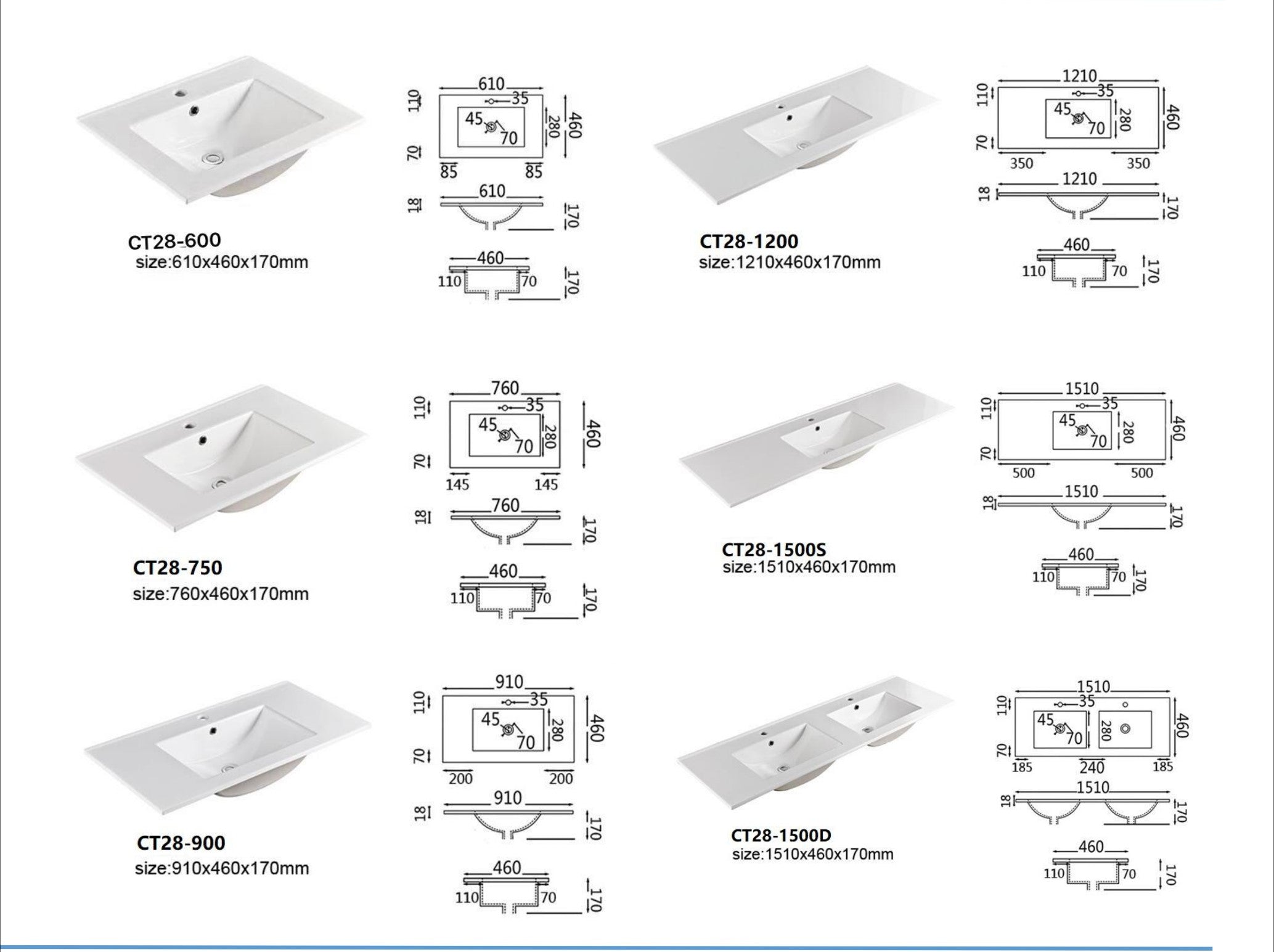 TUSCANA | 900MM WALL HUNG VANITY WITH CERAMIC TOP