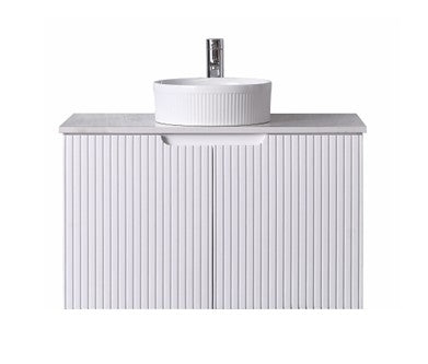 DUPLEX 750MM WALL HUNG VANITY | MATT WHITE | CERAMIC TOP