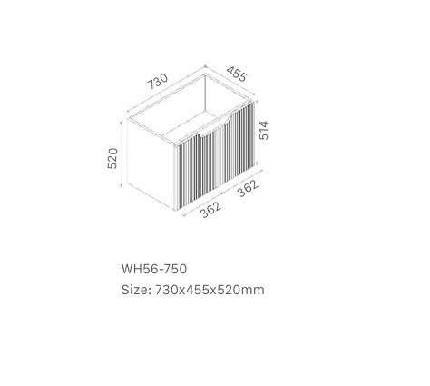 DUPLEX 750MM WALL HUNG VANITY | MATT WHITE | CERAMIC TOP