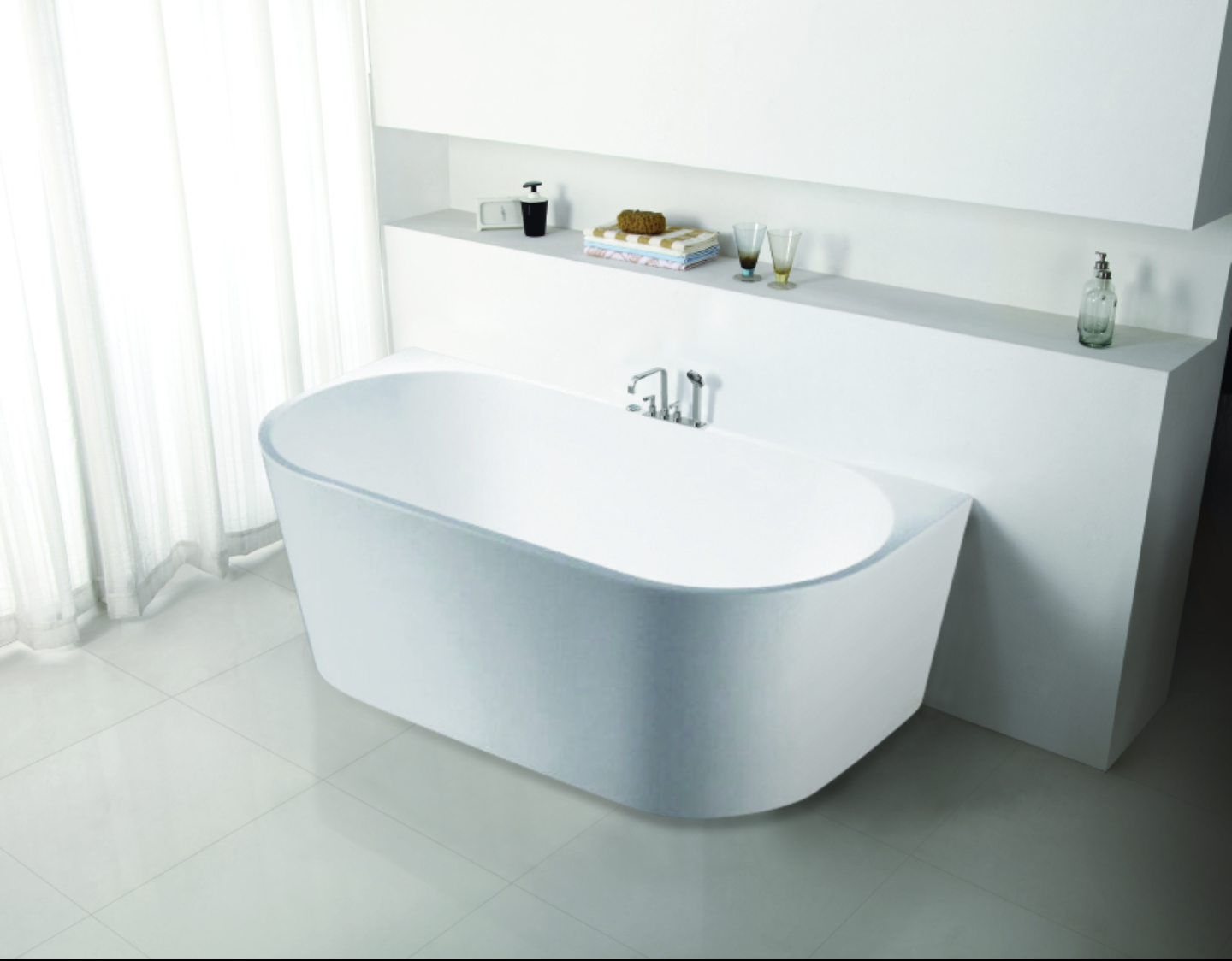 Contemporary Back to Wall Bath for Master Ensuite