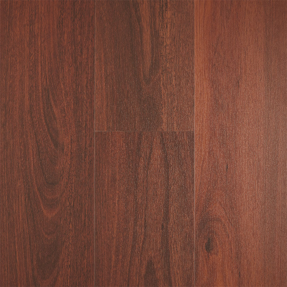 Close-up of Jarrah hybrid flooring with rich timber grain and waterproof finish