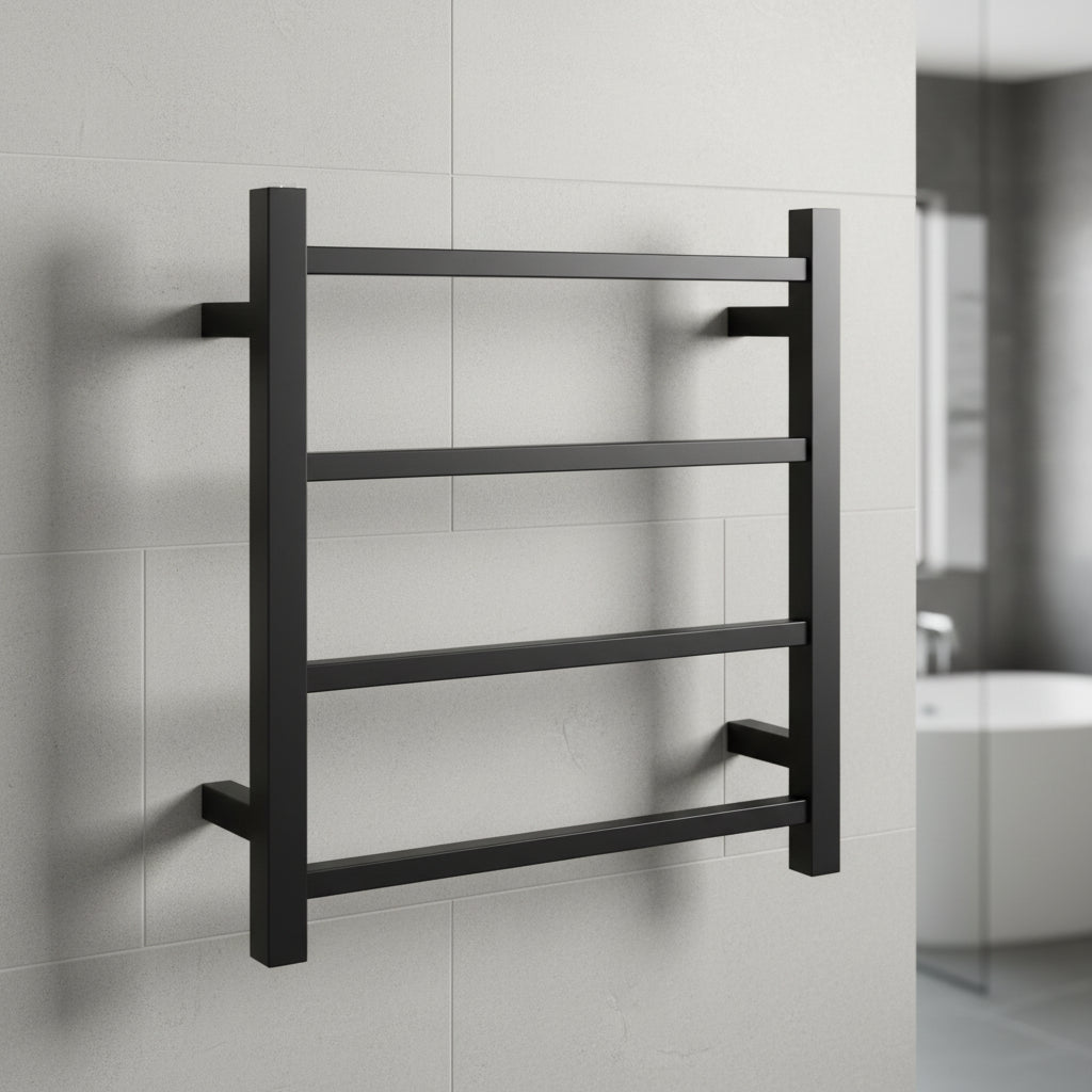 B&T World Electric Heated Towel Rail 4 Bars Gunmetal