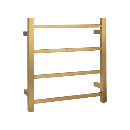 B&T World Heated Towel Rail 4 Bars Brushed Brass