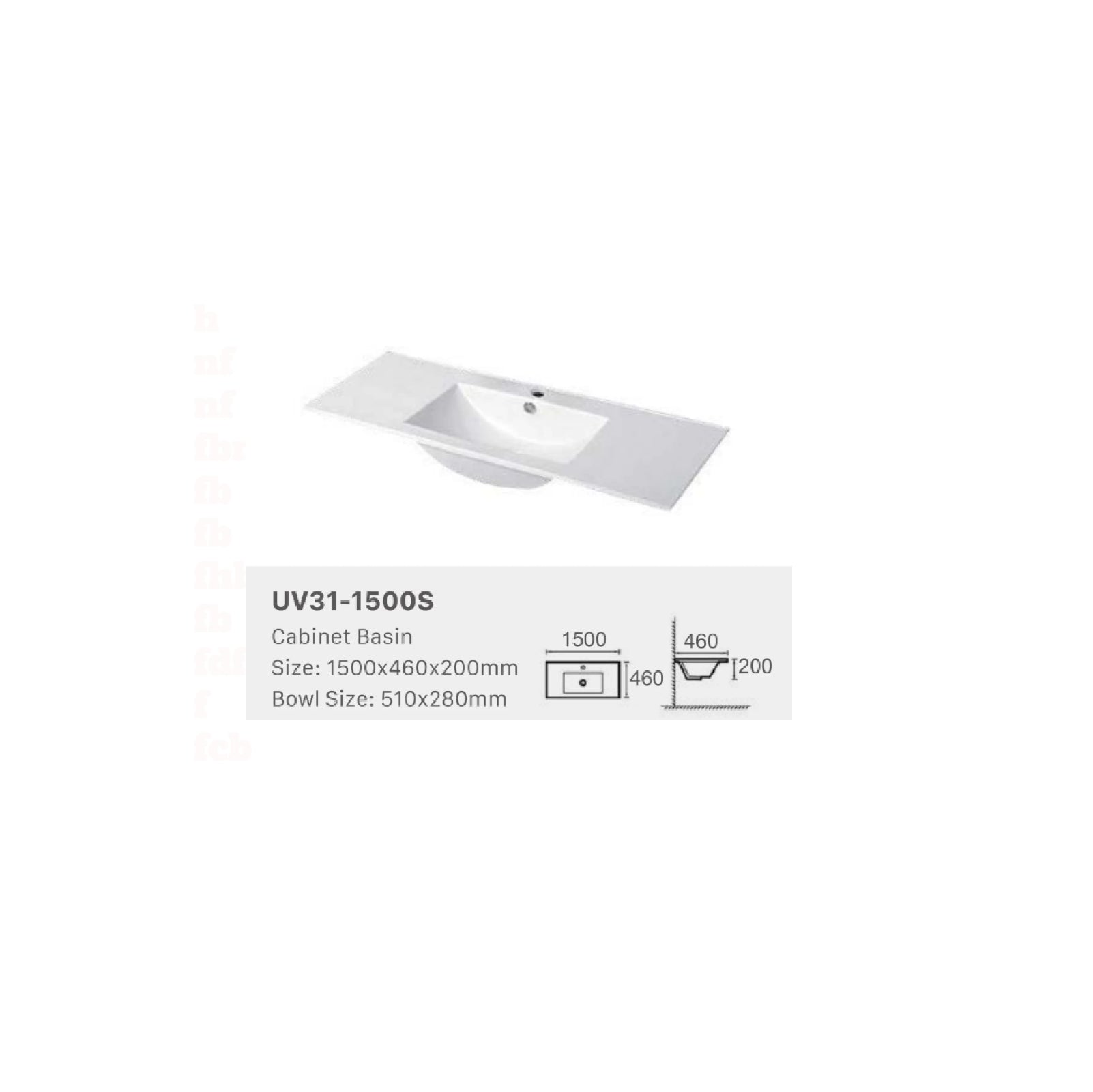 LUNA | 1500MM WALL HUNG VANITY WITH CERAMIC TOP