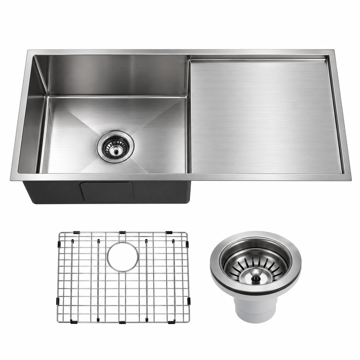 HAND MADE 960 SINGLE BOWL WITH DRAINER | STAINLESS STEEL