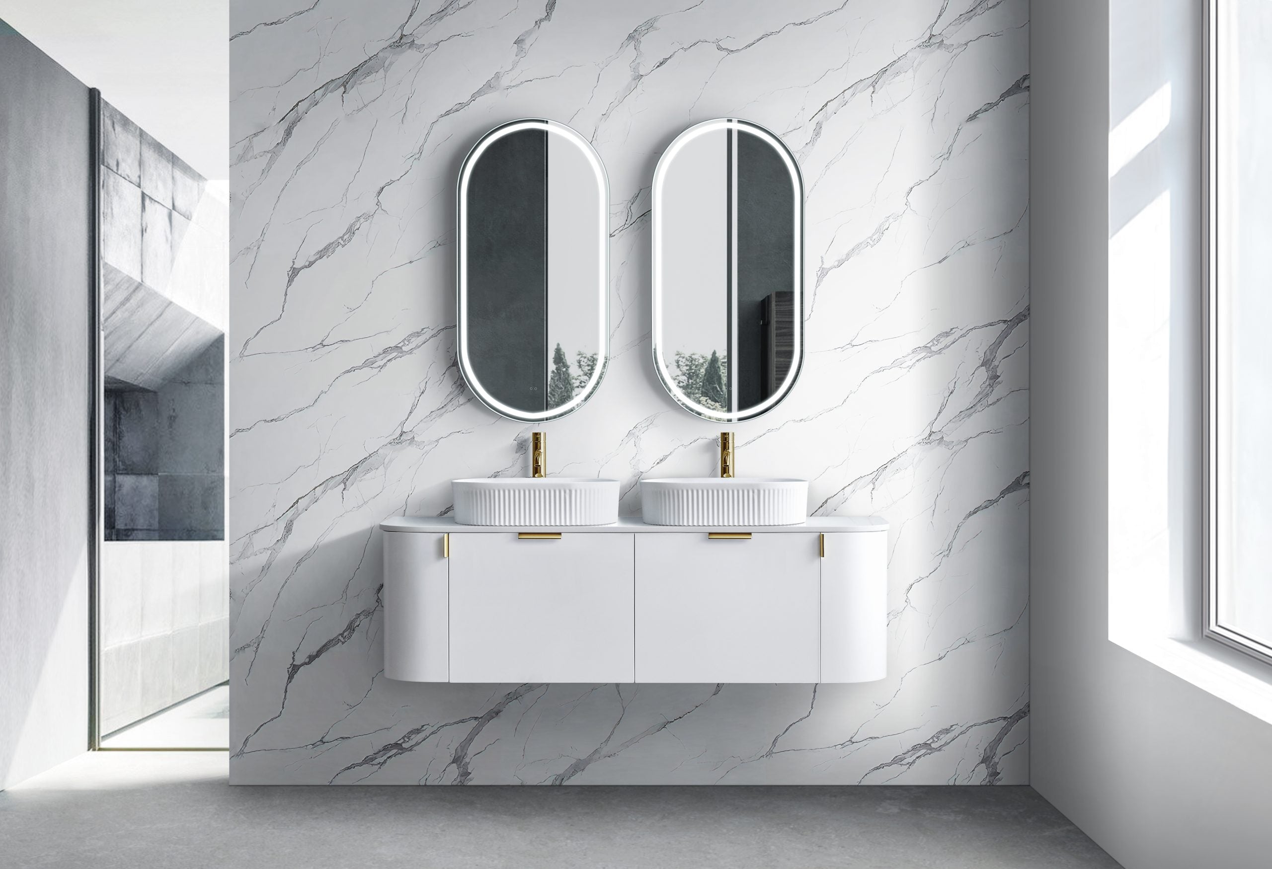 Timber look wall hung vanity Berwick