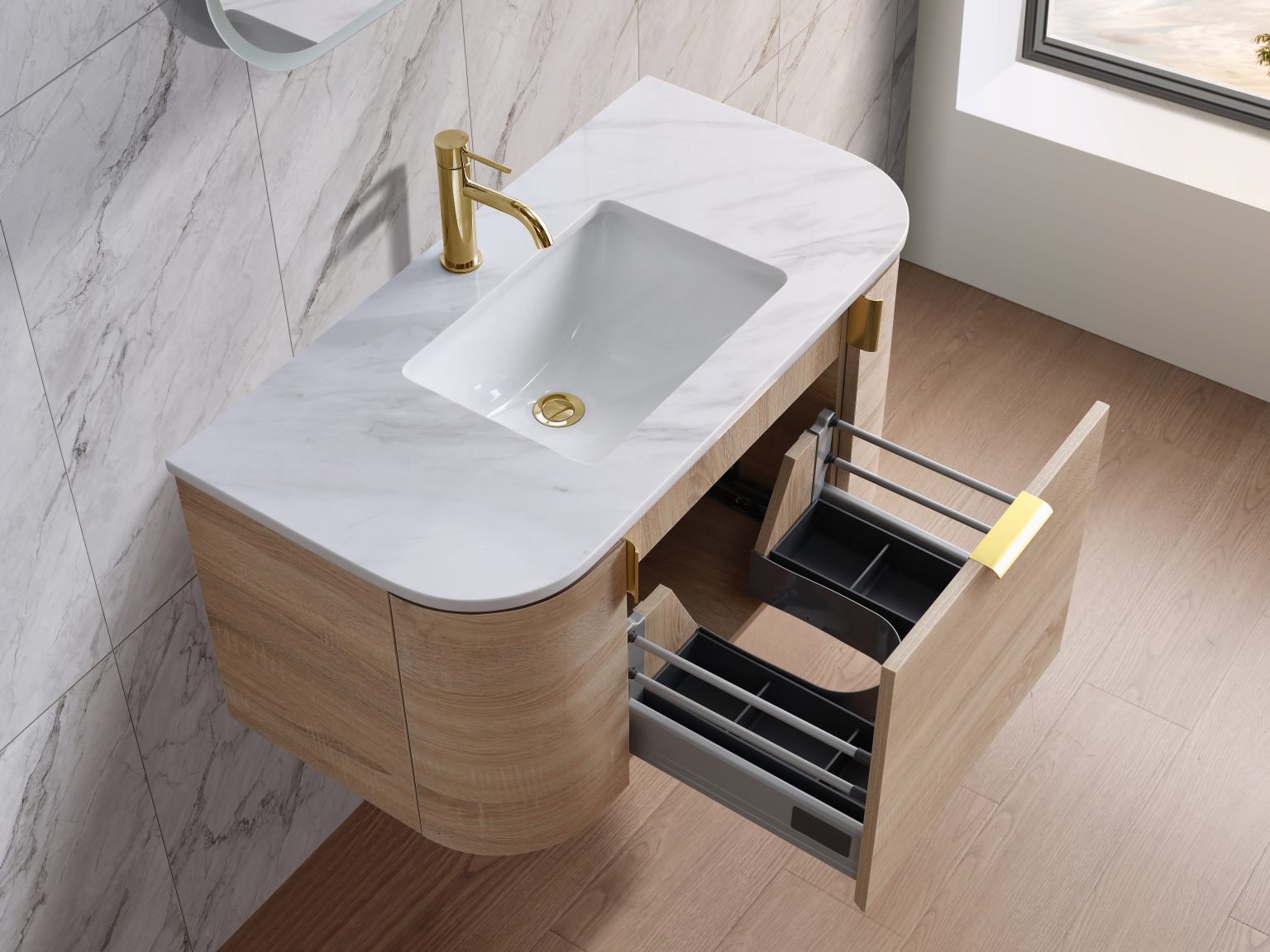 PLATEAU 900MM WALL HUNG VANITY | STONE TOP