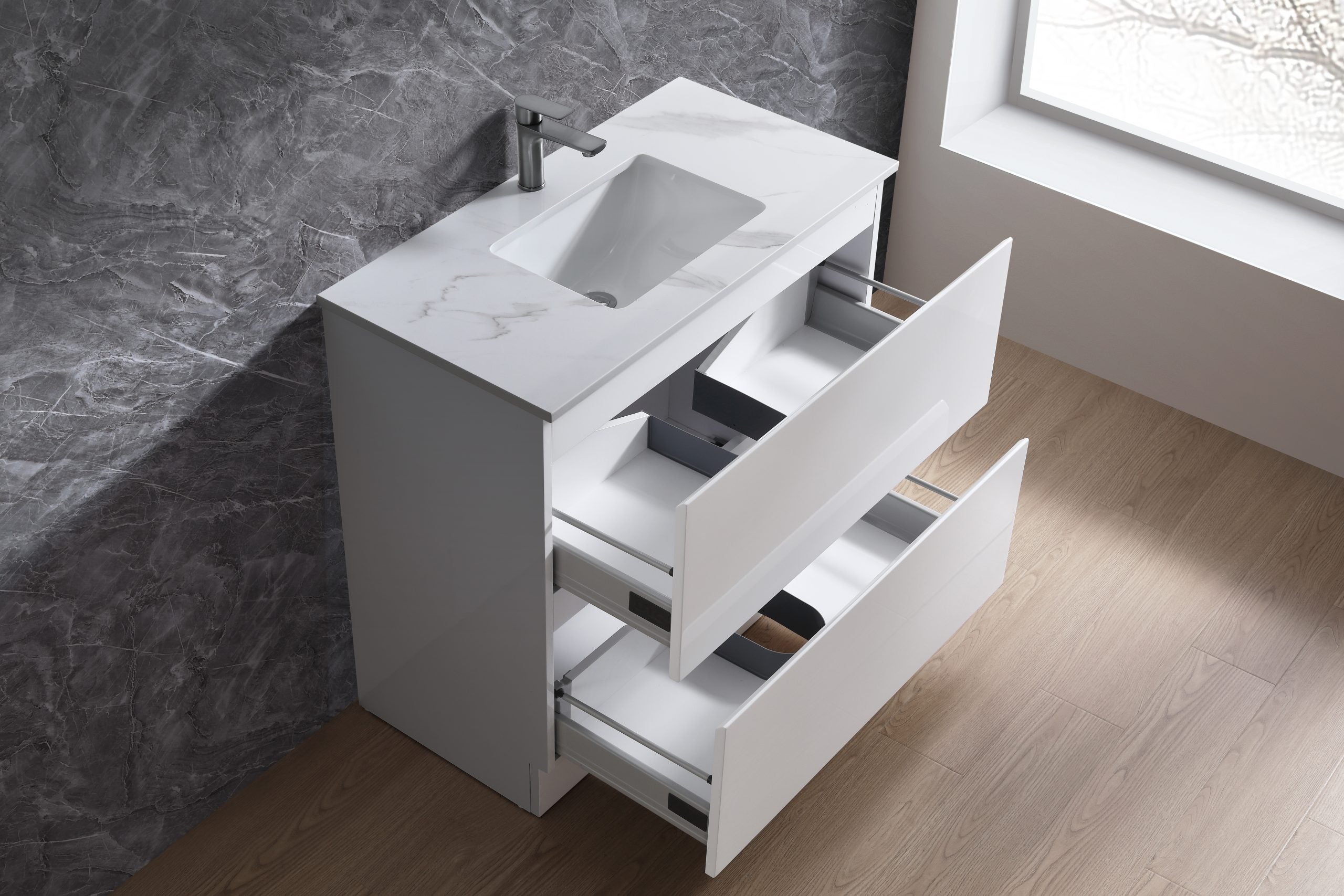 CORE 1200MM FREE STANDING VANITY | CERAMIC TOP