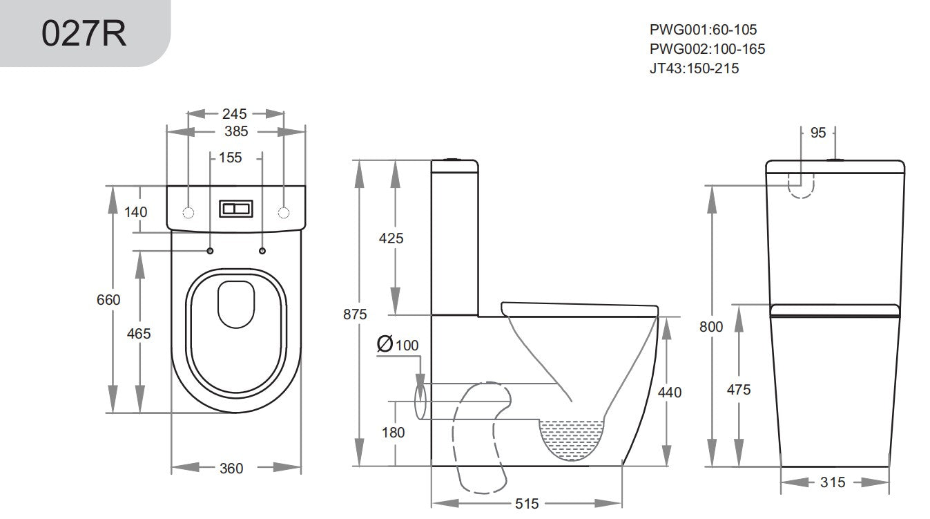 ELVERA AMBULANT RIMLESS TOILET SUITE