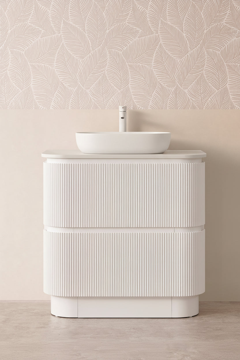 KINGSLEY 1200MM FREE STANDING VANITY | MATT WHITE | STONE TOP