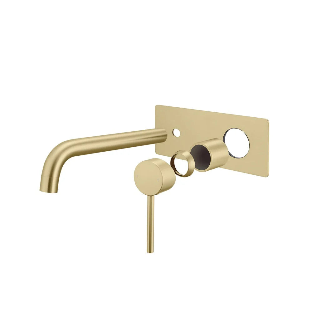 LUCID PIN WALL MIXER WITH SPOUT LIGHT - BRUSHED GOLD