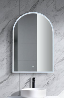 Arch-shaped LED mirror installed in Berwick bathroom