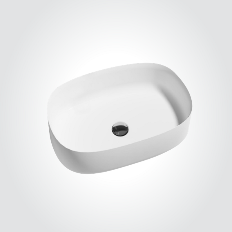 Lila above solid surface basin, sleek design for modern bathrooms