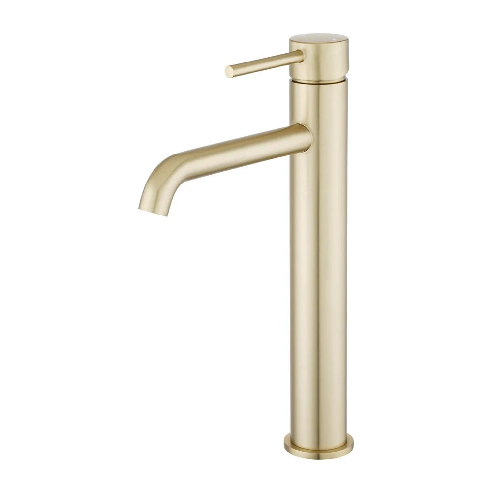 LUCID PIN TALL BASIN MIXER - LIGHT BRUSHED GOLD