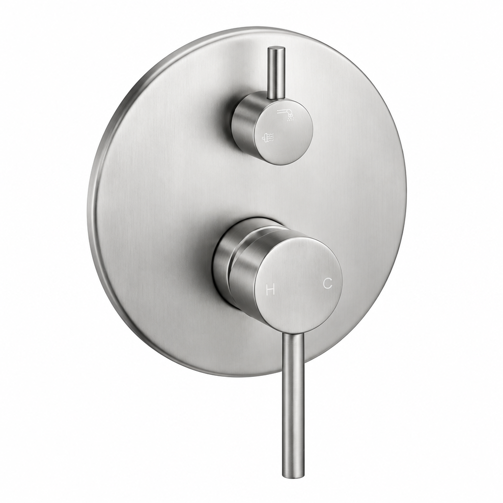 LUCID PIN SHOWER MIXER WITH DIVERTER - BRUSHED NICKEL