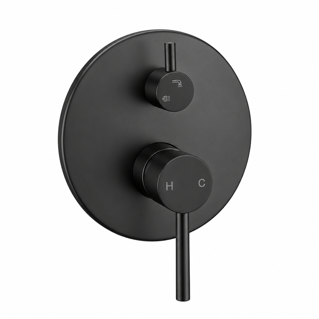 LUCID PIN SHOWER MIXER WITH DIVERTER - GUN METAL