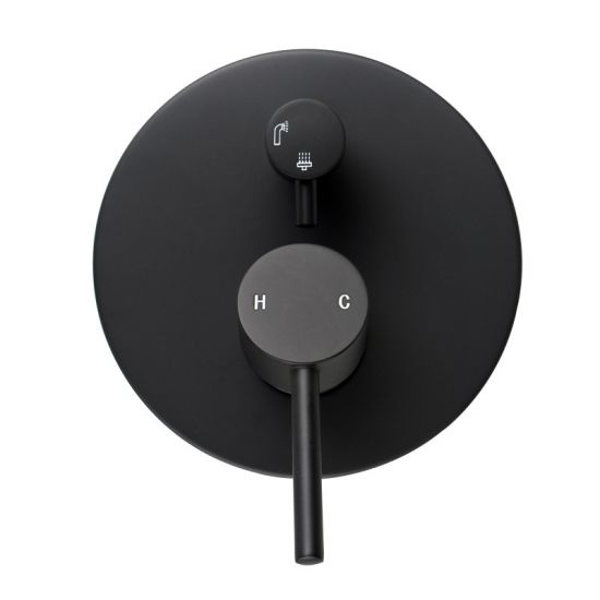 LUCID PIN SHOWER MIXER WITH DIVERTER - MATT BLACK