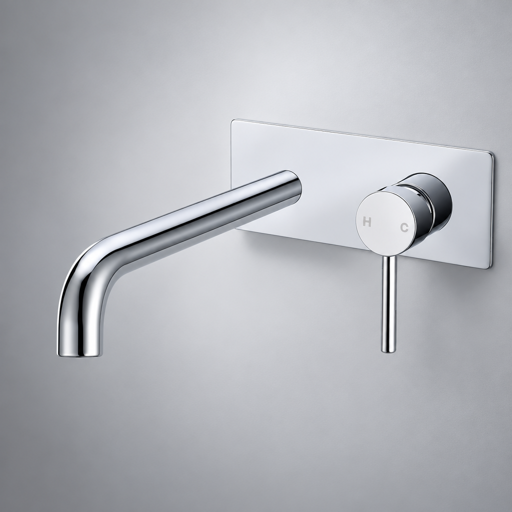 LUCID PIN | WALL MIXER WITH SPOUT CHROME