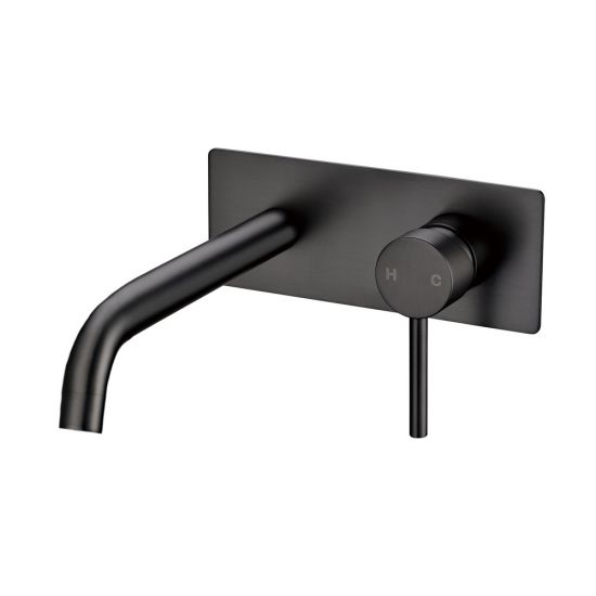 LUCID PIN WALL MIXER WITH SPOUT - GUN METAL