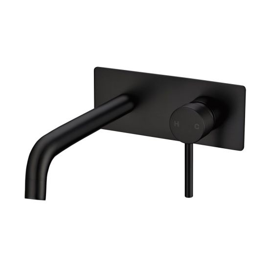 LUCID PIN WALL MIXER WITH SPOUT - MATT BLACK