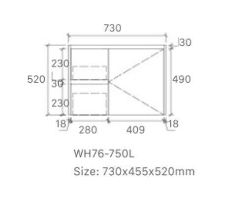 LUNA 750MM WALL HUNG VANITY | CERAMIC TOP