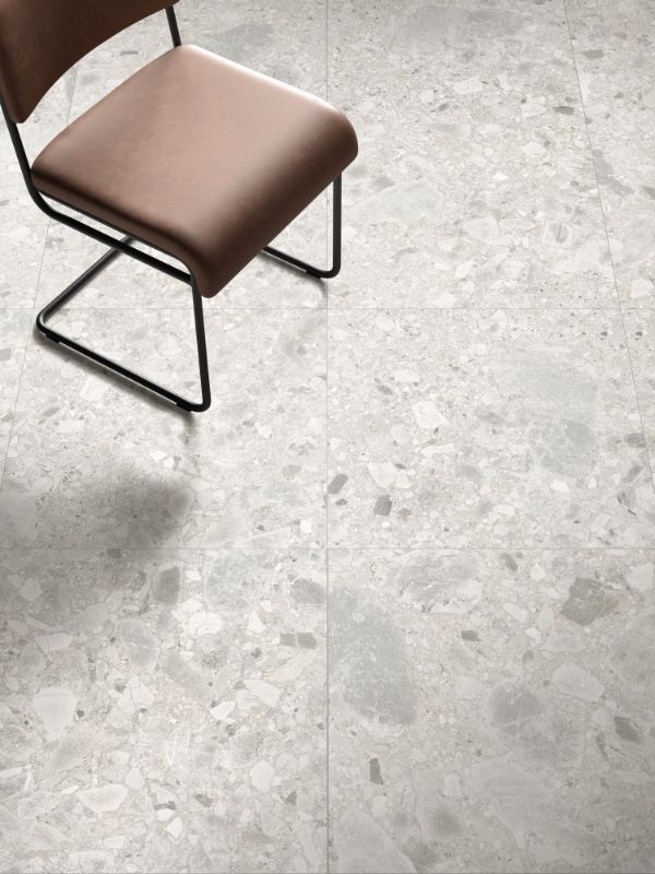 VERONA White Terrazzo Matt Tile 600x600 - Modern and Stylish Flooring Solution