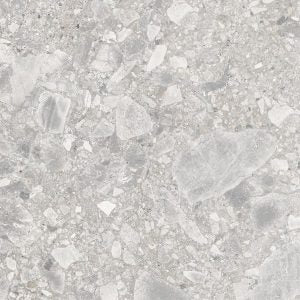 VERONA Silver Terrazzo Matt Tile 600x600 - Modern and Stylish Flooring Solution