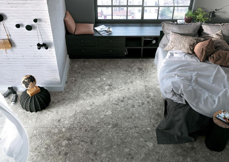 VERONA Dark Grey Terrazzo Matt Tile 300x600 - Stylish and Durable Wall Tile Option