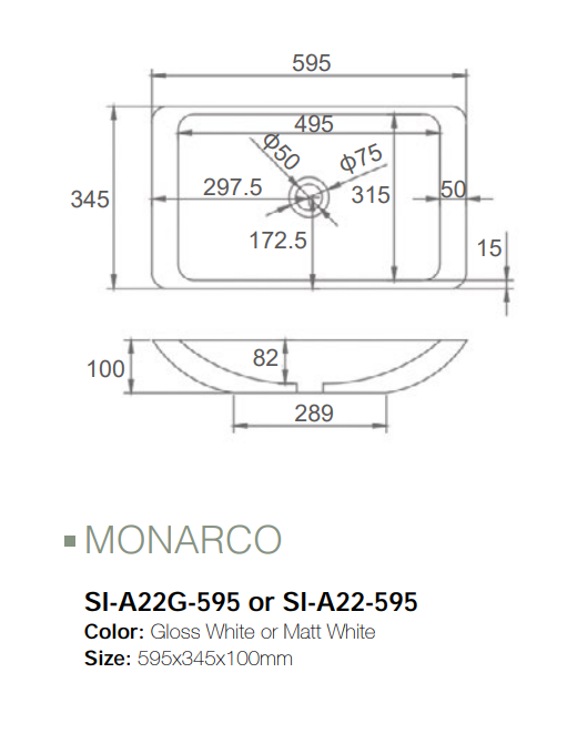 Monarco above counter solid surface basin - sleek and modern design for contemporary bathrooms