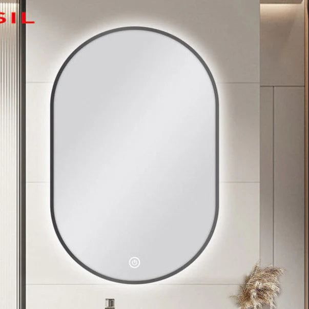 Oval LED mirror installed in Berwick bathroom