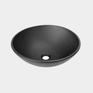 Midnight matt black round glass basin: Modern elegance for your bathroom