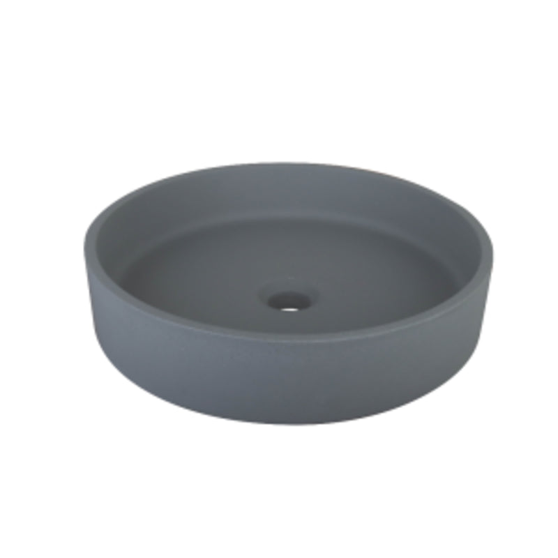Mykonos round above counter solid surface basin - sleek and modern addition to contemporary bathrooms