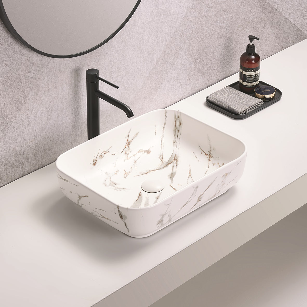 Rectangle Basin Carrara - Classic elegance for modern bathroom interiors