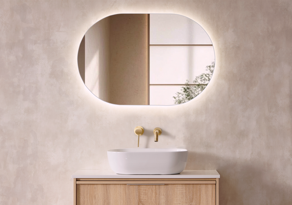 Contemporary Illuminated Bathroom Mirror