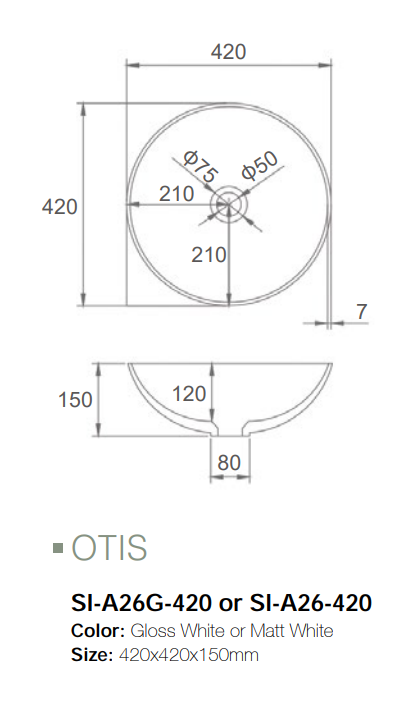 Otis above counter solid surface basin - modern and sleek addition to any bathroom space
