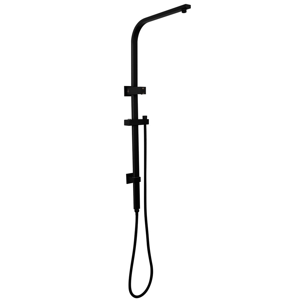 SQUARE SHOWER SET TOP WATER INLET | MATT BLACK