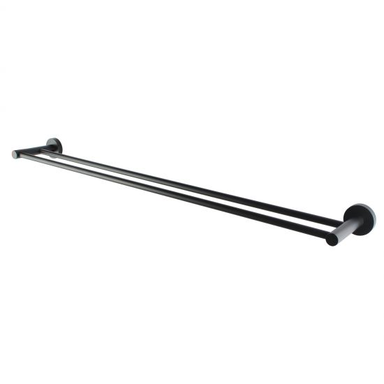 Contemporary Matt Black Towel Rail for Bathroom 800mm