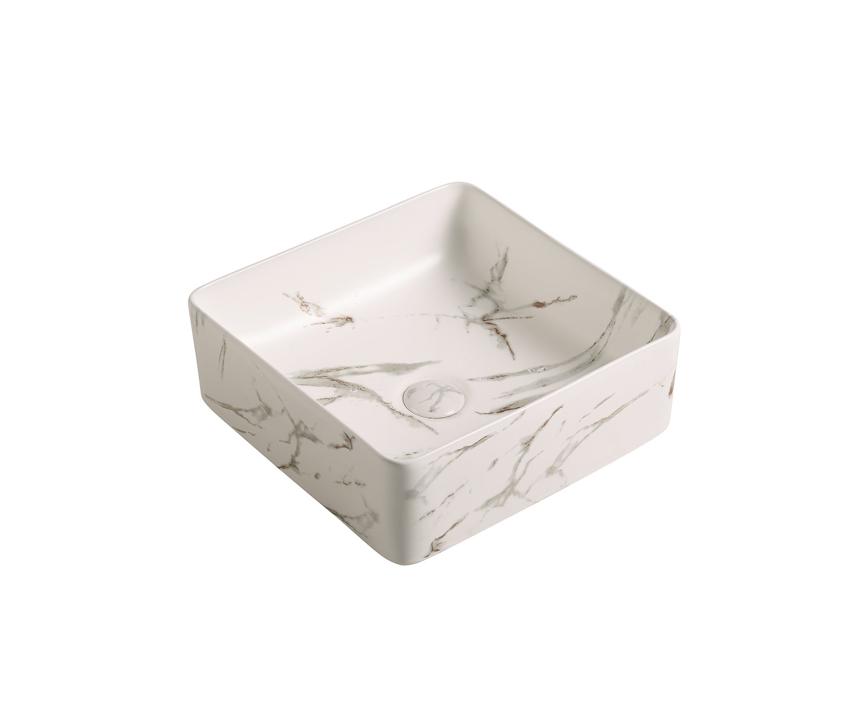 Square Basin in Carrara - Elevate your bathroom with classic elegance and timeless sophistication