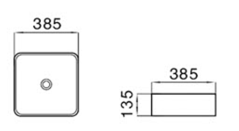 Square Basin in Black & White - Elevate your bathroom with modern contrast and sleek design