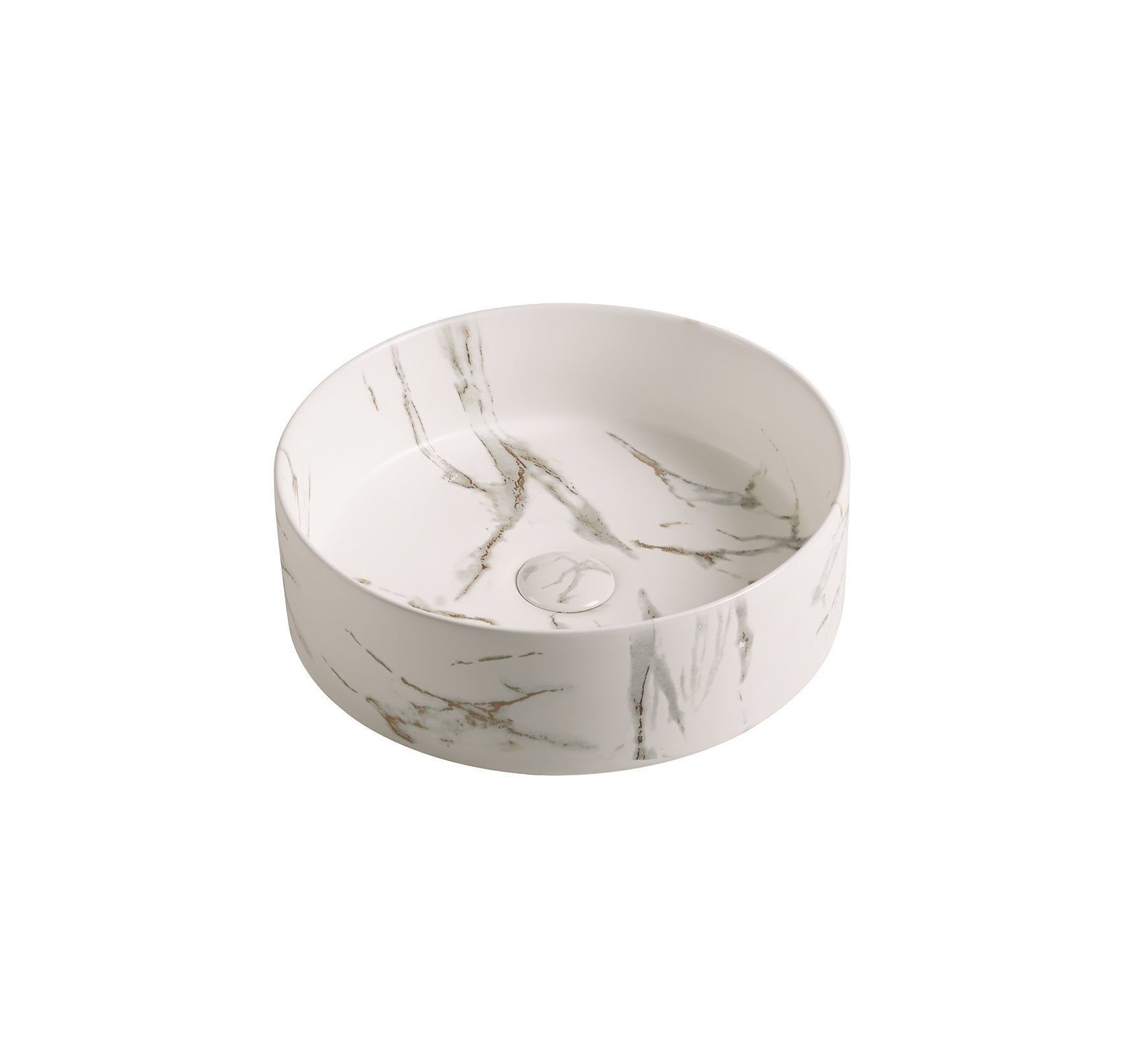 Carrara Round Basin - Timeless marble design for classic sophistication