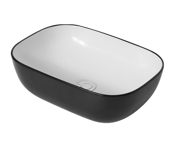 Rectangle Basin Black & White - Contemporary contrast for modern bathroom aesthetics