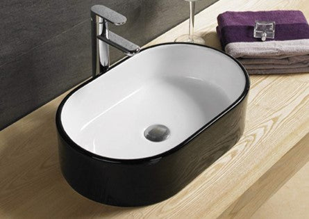 Oval basin in black and white - modern and stylish addition to any bathroom décor